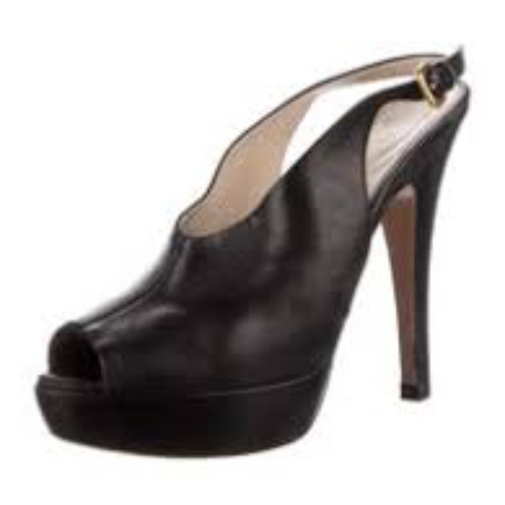 Prada Black Kid Leather Sling backs 37